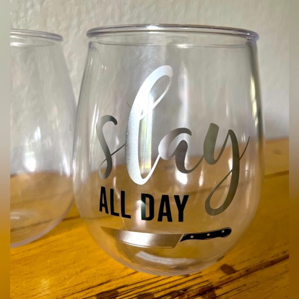 NEW Slay all Day Plastic Wine Tumbler